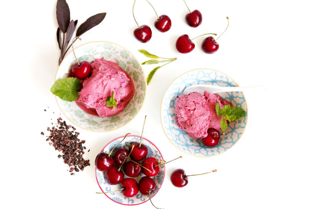 Bild Kirschen und Kirscheis
