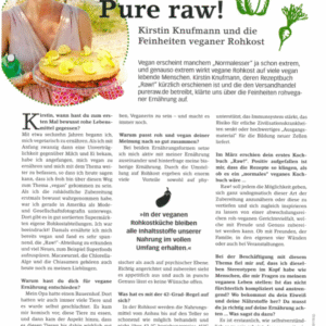 Zeitungsartikel über PureRaw und die Feinheiten der veganen Rohkost